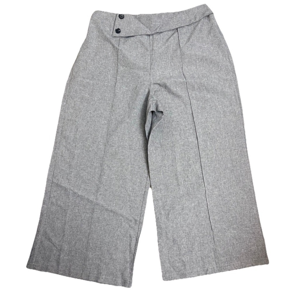SHEIN Gray Wide Leg Dress Pants Trouser 2XL High Waist Office Siren Academia